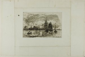夕阳西下，安特卫普港 作者 约翰·巴索德·琼金德（Johan Barthold Jongkind）