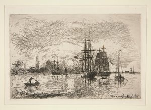 Soleil Couchant - Port d 作者 约翰·巴索德·琼金德（Johan Barthold Jongkind）
