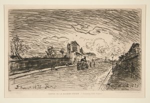Sortie de la Maison Cochin (Faubourg Saint-Jacques) [科钦故居出口（圣雅克广场）] [Exit from the Cochin House (Faubourg Saint-Jacques) 作者 约翰·巴索德·琼金德（Johan Barthold Jongkind）