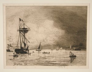 Sortie du Port de Honfleur（从昂弗勒港出境） 作者 约翰·巴索德·琼金德（Johan Barthold Jongkind）