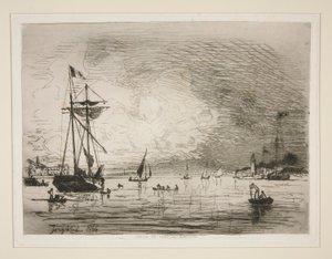 Sortie du Port de Honfleur（从昂弗勒港出境） 作者 约翰·巴索德·琼金德（Johan Barthold Jongkind）