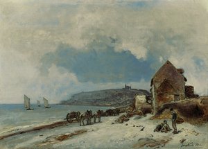 Saint-Adresse的海滩，1862年 作者 约翰·巴索德·琼金德（Johan Barthold Jongkind）