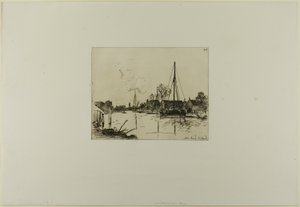 运河》，选自《六幅蚀刻版画，荷兰风景》一书 作者 约翰·巴索德·琼金德（Johan Barthold Jongkind）