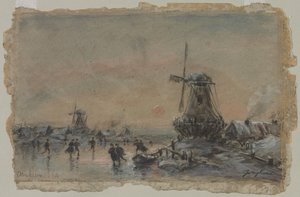 阿恩海姆景观（右图） 作者 约翰·巴索德·琼金德（Johan Barthold Jongkind）