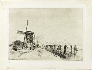 马斯吕伊镇景观 作者 约翰·巴索德·琼金德（Johan Barthold Jongkind）