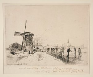 马斯林斯镇（荷兰）景观 作者 约翰·巴索德·琼金德（Johan Barthold Jongkind）