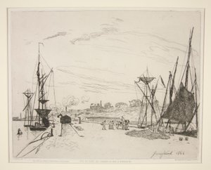 Vue du Port au Chemin de Fer ?翁弗勒（从翁弗勒铁路眺望港口） 作者 约翰·巴索德·琼金德（Johan Barthold Jongkind）