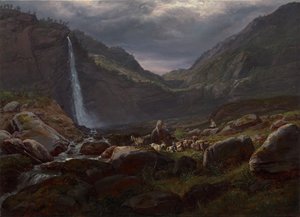 费热瀑布（Feigefossen），挪威莱斯特峡湾 作者 约翰·克里斯蒂安·达尔