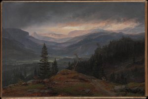挪威语  Utsikt over Hallingdal 俯瞰哈林达尔 作者 约翰·克里斯蒂安·达尔