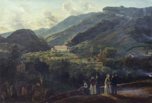 那不勒斯附近的基萨纳皇宫，由约翰-克里斯蒂安-克劳森-达尔（1788-1857）设计，意大利 作者 约翰·克里斯蒂安·达尔