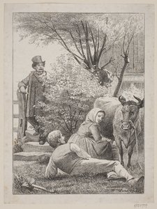 "Sidstille hos din røde ko"，Chr. Winthus "木刻 "的扉页