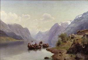 新娘护送在Hardanger峡湾，1865年