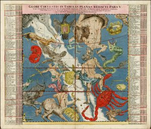 1730 年天体图 - Globi Coelestis In Tabulas Planas Redacti Pars V 作者 约翰·加布里埃尔·多贝玛亚