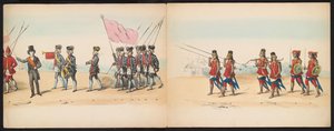 代尔夫特学生化妆舞会，1857 年（图版 2）
1857 年 5 月 5 日代尔夫特学生团成员举行的盛装游行，描绘了 Djokjokarta 苏丹的 Garebeg 游行和最具特色的 "N "字形游行。