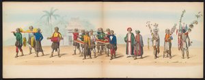 代尔夫特学生化妆舞会，1857 年（图版 7）
1857 年 5 月 5 日代尔夫特学生团成员举行的盛装游行，描绘了 Djokjokarta 苏丹的 Garebeg 游行和最具特色的 "N "字形游行。