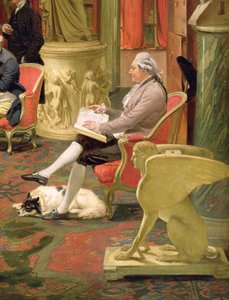 Charles Townley和他的朋友们在Towneley画廊，Charles Townley的细节1737-1805 1781-83油画布细节2288 作者 约翰·约瑟夫·佐凡尼