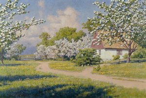 林间风景与春日小屋 作者 约翰·克鲁特（JohanKrouthén）