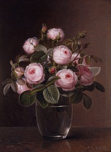 玻璃花瓶中的玫瑰，1842年