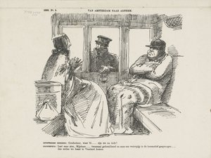 莱茵铁路事故频发的漫画，1866 年
从阿姆斯特丹到阿纳姆（标题见实物）