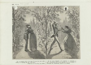 关于月球影响的漫画，1865 年