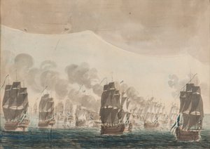 1789年7月26日的厄兰岛海战。 作者 约翰·彼得·库梅林