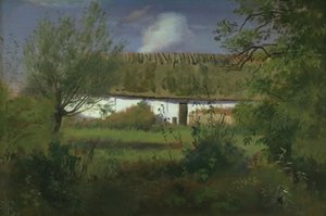 阳光下的农场建筑 作者 约翰·托马斯·伦比