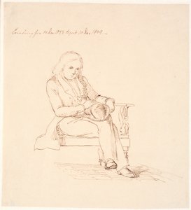 坐在沙发上的 Thorvaldsen 作者 约翰·托马斯·伦比