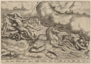 越过红海 作者 Johan Wierix，根据 Maarten van Cleef