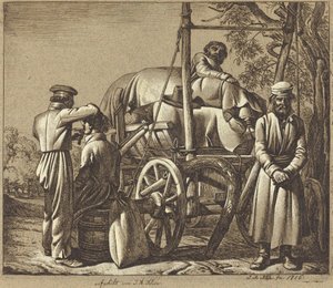俄罗斯士兵与理发师 作者 约翰·亚当·克莱因（Johann Adam Klein）