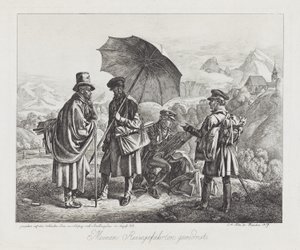 他们的旅程中的艺术家，酒吧。 1819 作者 约翰·亚当·克莱因（Johann Adam Klein）