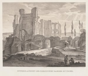 罗马浴场的内部视图在特里尔，1826年。