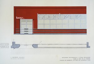 Boucherie Isothermique到Vitrine Refrigeree，L Savreux，精品店，Henry Delacroix，版本S De Bonadona，巴黎，20世纪20年代末，Pochoir Print 作者 兰皮的约翰·浸信会贵族