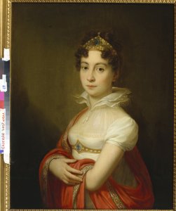 Marie Louise de Habsbourg-Lorraine-Este (Habsbourg Lorraine Este) - Juvenile portrait of Empress Maria Ludovica (1787-1816) with a diadem par Lampi, Johann-Baptist von, the Elder (1751-1830). Oil on canvas, size : 79x63, , Private Collection