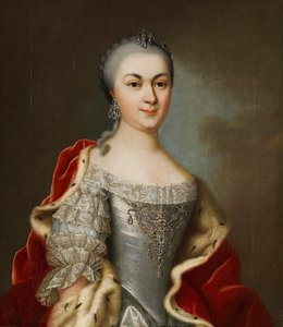 黑森·达姆施塔特（Hesse-Darmstadt）的玛丽亚·路易斯·阿尔伯汀公主肖像，约1760年。