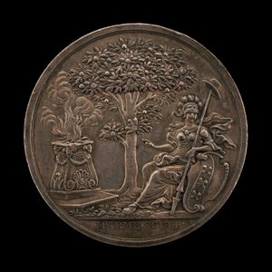 密涅瓦鼓励国家[反面]，1747年。 作者 约翰·克里斯蒂安·马尔梅