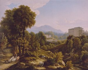 德文：阿里西亚奇吉宫风景图。 作者 约翰·克里斯汀·赖因哈特（Johann Christian Reinhart）
