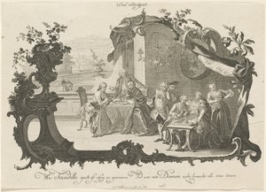 女士们和先生们在玩棋盘游戏》（Das Bretspiel）。