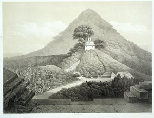 风景如画的十字架，帕伦克，20号板块，来自“墨西哥古迹”，由Hubert Clerget（1818-99）雕刻1866年