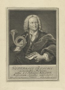 小号手和作曲家Gottfried Reiche的肖像1667-1734，1727年。 作者 约翰·弗里德里希·罗斯巴赫