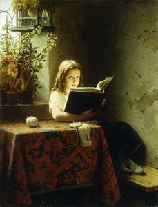 一个女孩在读书；阅读的女孩，1871年