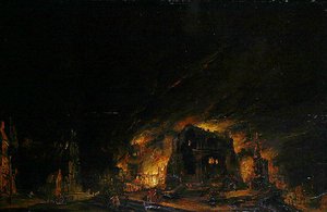 火，约1760年（木板油画） 作者 约翰·乔治·特劳特曼