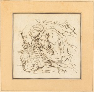 圣杰罗姆 作者 Johann Gottlieb Prestel 在 Domenichino 之后