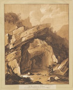 萨尔茨堡附近海尔布伦的石窟景观 作者 Johann Gottlieb Prestel，在 Schellinger 之后