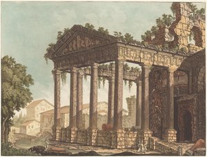 科里的海格力斯神庙 作者 Johann Gottlieb Prestel，可能是在 Alessandro Moretti 之后