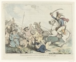 演出
1787 年 9 月和 10 月在荷兰的演出（标题见实物）
四幅关于 1787 年爱国者的英国漫画（系列标题） 作者 托马斯·哈马尔