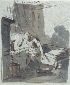 亚里士多德（石墨，墨水和纸上洗） 作者 约翰·海因里希·蒂施贝恩（Johann Heinrich Tischbein）