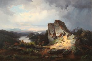 西部风景 1853 年（布面油画） 作者 约翰·赫尔曼·卡尔米恩克