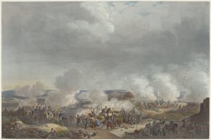 奥兰治亲王在 1815 年的卡特布拉斯战役中
威廉一世抵达布鲁塞尔并举行就职典礼以及 1815 年卡特尔布拉斯战役和滑铁卢战役的 12 幅图版（系列标题） 作者 Johann Hürlimann
