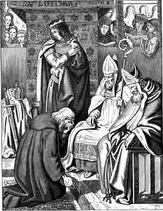 虔诚的路易（Louis the P虔诚）于822年在Attigny苦行 作者 约翰·雅各布·基希霍夫（Johann Jakob Kirchhoff）