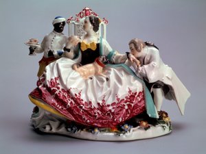 1737年，一位有提子狗的女士。